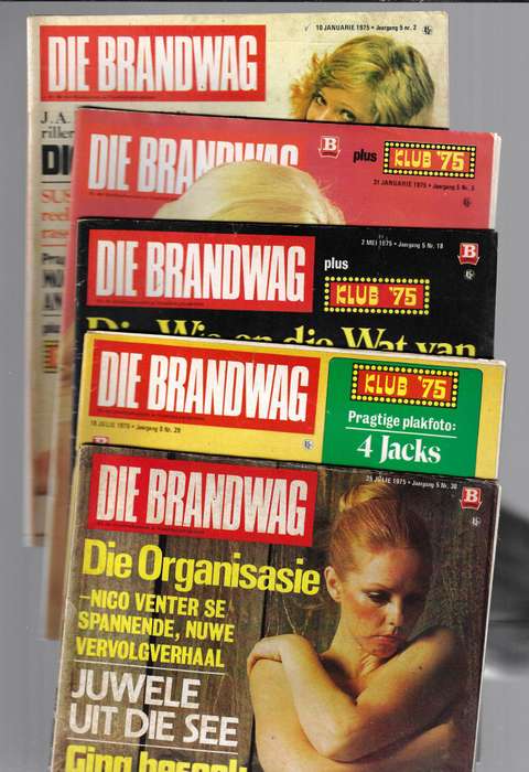 Lot van 5 Brandwag Tydskrifte - 26 7 75 / 18 7 75 / 2 5 75 / 31 1 75 en 10 1 75