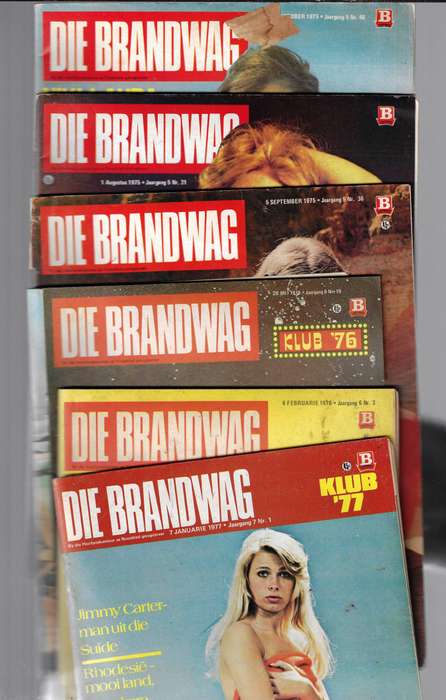 Lot van 6 Brandwag Tydskifte - 3 10 75 / 1 8 75 / 5 9 75 / 28 5 76 / 6 2 76 en 7 1 77