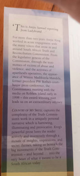 Country of my Skull by Antjie Krog