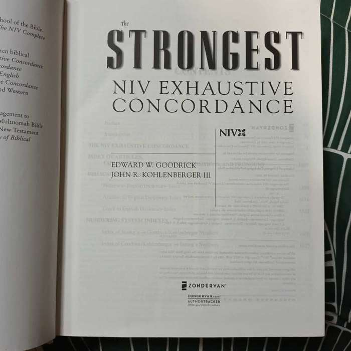 The Strongest NIV Exhaustive Concordance