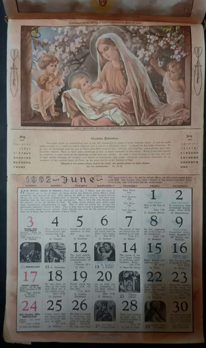 Church Art Calender for the Catholic Home 1962