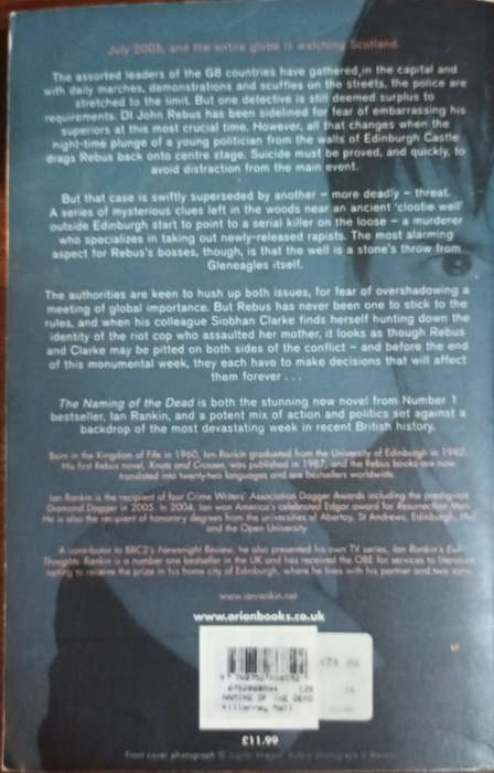 The Naming of the Dead. Ian Rankin. Large size soft cover