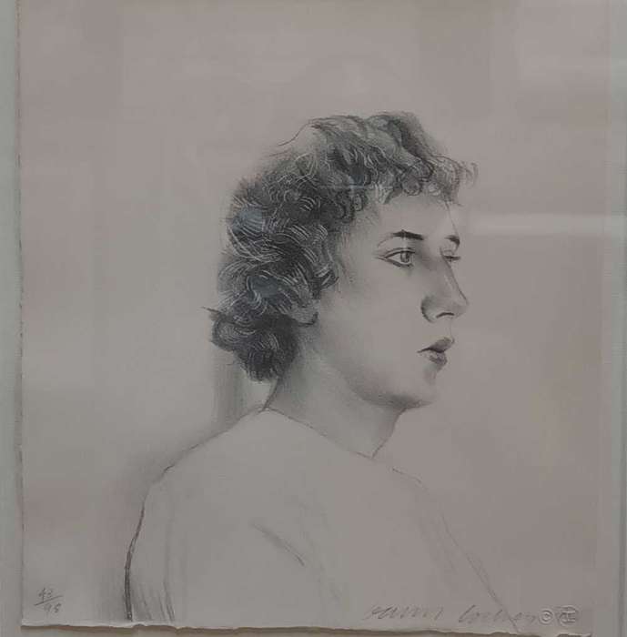David Hockney signed lithograph "Small Head of Gregory"