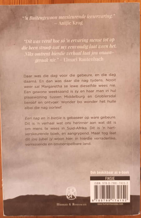Een Nag en ñ bietjie deur Hester Kruger