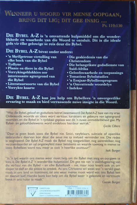 Die Bybel A-Z. Hardeband.
