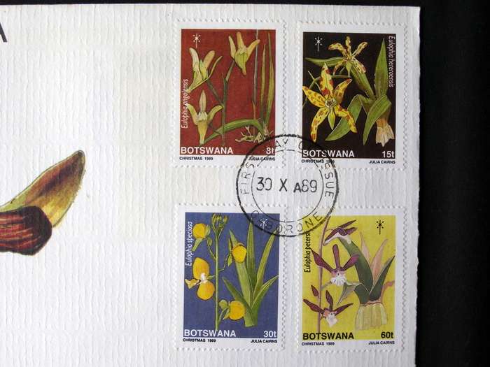 BOTSWANA Cover - Christmas: Orchids 1989 //Flowers