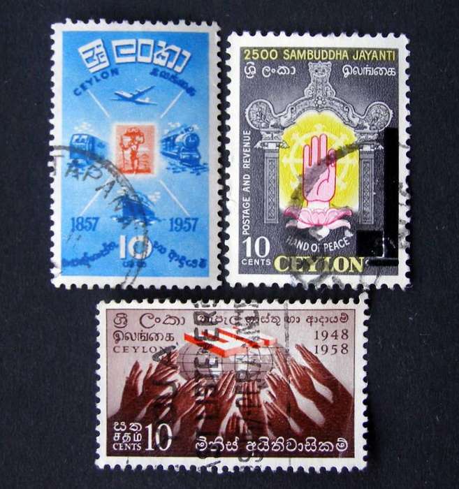 CEYLON - Assorted Stamps 1956-58