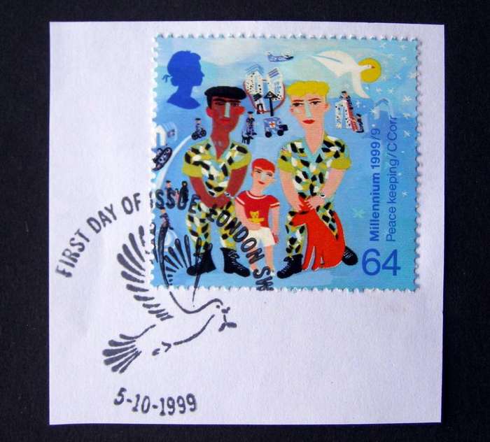 GREAT BRITAIN (on piece with first day cancel) - Millennium: The Soldier's Tale 1999
