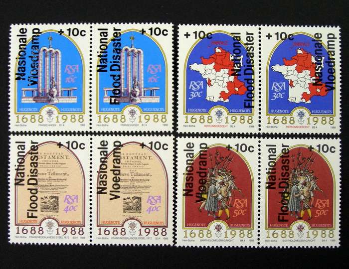 SOUTH AFRICA Mint Set - Flood Disaster Bilingual Overprint Pairs 1988