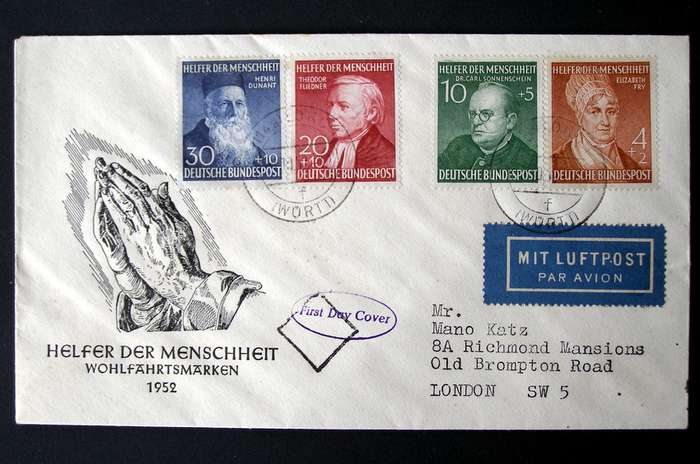 WEST GERMANY Cover - Humanitarian Relief Fund 1952