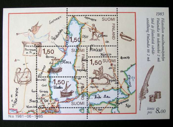 FINLAND Mint Miniature Sheet - Finlandia International Stamp Exhibition 1985