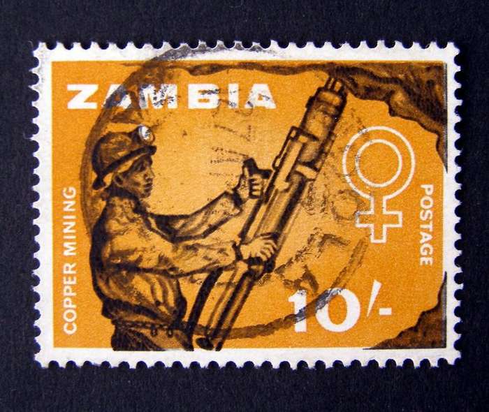 ZAMBIA - 10s. Copper Mining 1964