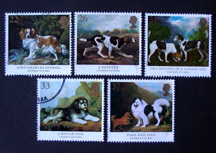 GREAT BRITAIN Set - Dog Paintings by George Stubbs 1991