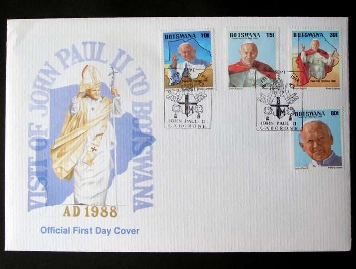 BOTSWANA Cover - Visit of Pope John Paul ll 1988