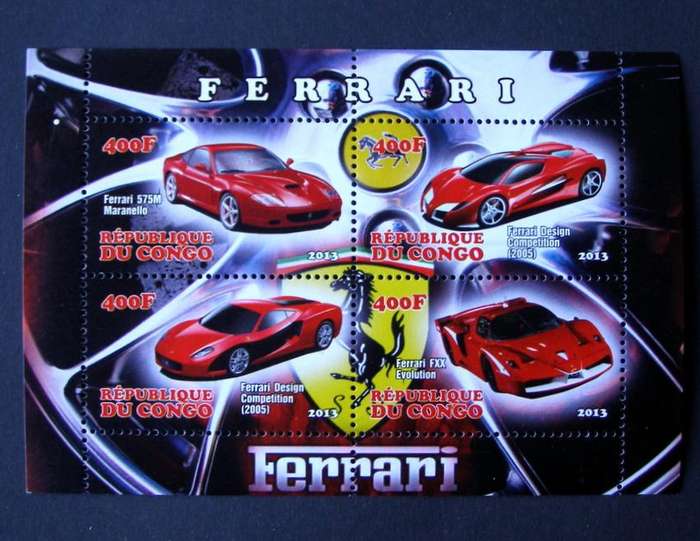 CONGO REPUBLIC Mint Miniature Sheet - Ferrari 2013