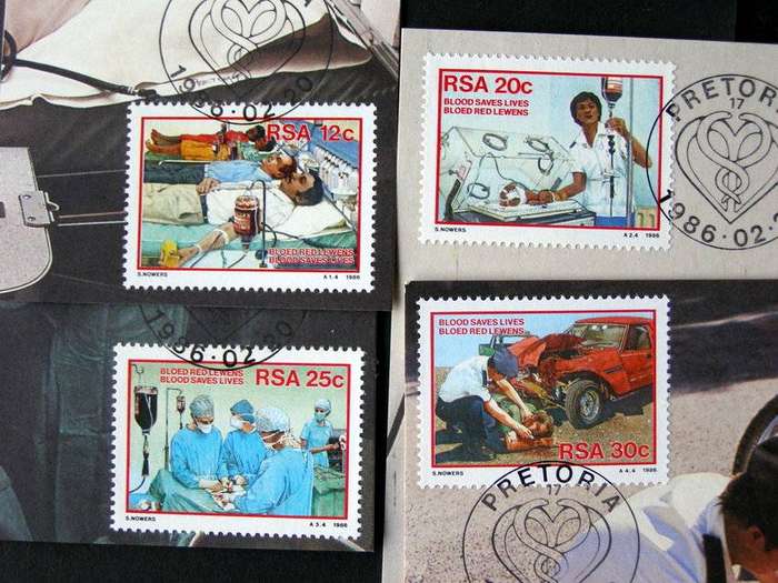 SOUTH AFRICA Maxi Card Set - Donate Blood 1986