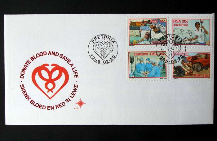 SOUTH AFRICA Cover - Donate Blood 1986