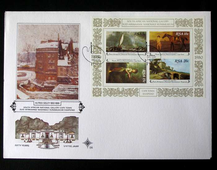 SOUTH AFRICA Cover - National Art Gallery Miniature Sheet 1980