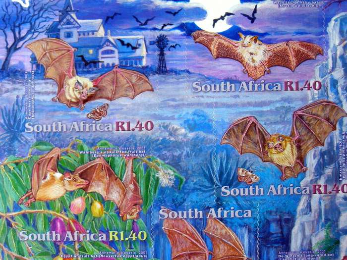 SOUTH AFRICA Mint Set (Self Adhesive) - Bats 2001