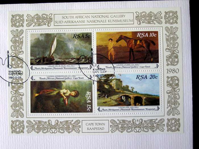 SOUTH AFRICA Cover - National Art Gallery Miniature Sheet 1980