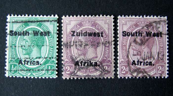 SWA - George V Overprints (9.5mm between lines) 1923-26