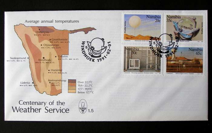 NAMIBIA Cover - Centenary of Weather Services 1991