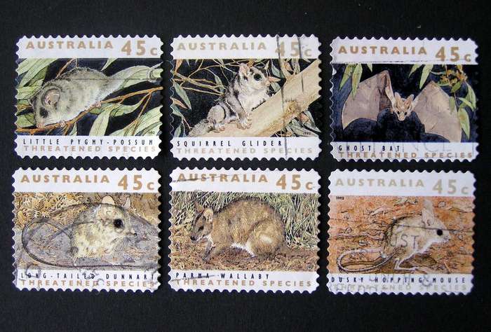 AUSTRALIA Set - Threatened Species (Self-Adhesive) 1992 //Animals