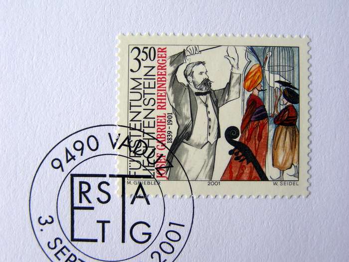 LIECHTENSTEIN Cover - Death Centenary of Josef Gabriel Rheinberger 2001