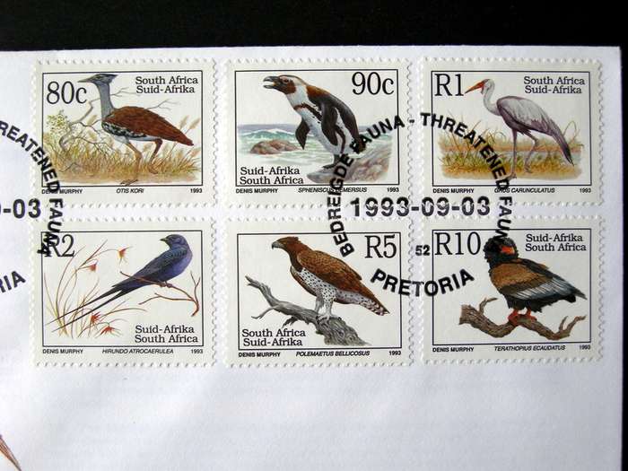 SOUTH AFRICA Cover - Threatened Fauna Definitive (6.1c) 1993 //Birds