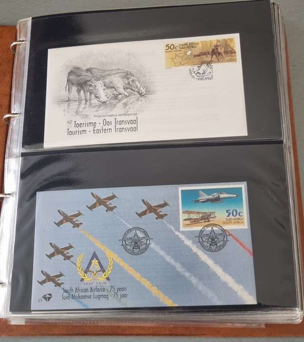 IDEAL RING FDC ALBUM WITH RSA 6TH SERIES FIRST DAY COVERS ETC. AS PER SCANS. NB: PLEASE READ BELOW!!