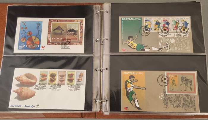 IDEAL RING FDC ALBUM WITH RSA 6TH SERIES FIRST DAY COVERS ETC. AS PER SCANS. NB: PLEASE READ BELOW!!