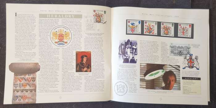 GB 1984 POST OFFICE YEAR BOOK IN 24 PAGE HARDBOUND BOOK WITH SLIP CASE. SG1236/71 CV GBP 85.
