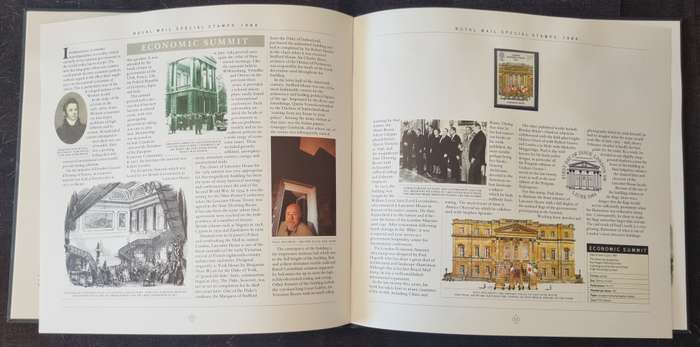 GB 1984 POST OFFICE YEAR BOOK IN 24 PAGE HARDBOUND BOOK WITH SLIP CASE. SG1236/71 CV GBP 85.