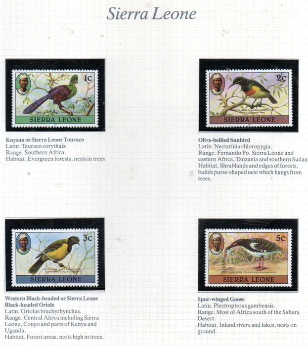 WORLD SELECTION OF BIRDS UMM SINGLES. NOT ALL COMPLETE SETS. AS PER (X21) SCANS. NICE LOT. READ