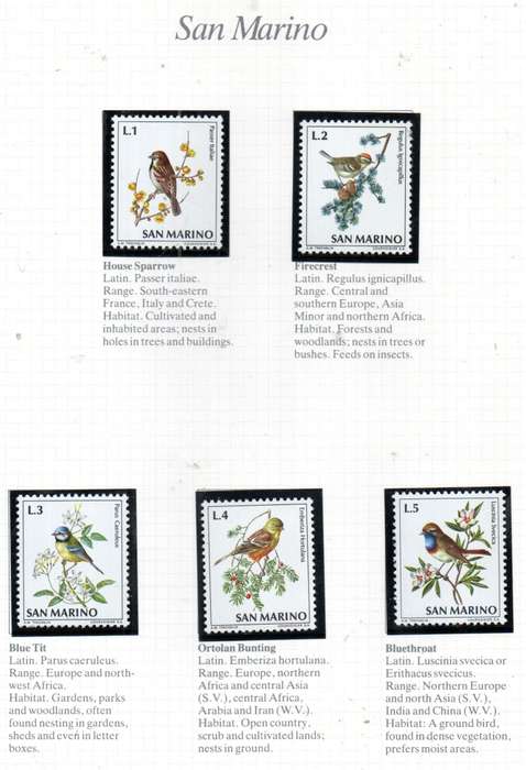 WORLD SELECTION OF BIRDS UMM SINGLES. NOT ALL COMPLETE SETS. AS PER (X21) SCANS. NICE LOT. READ
