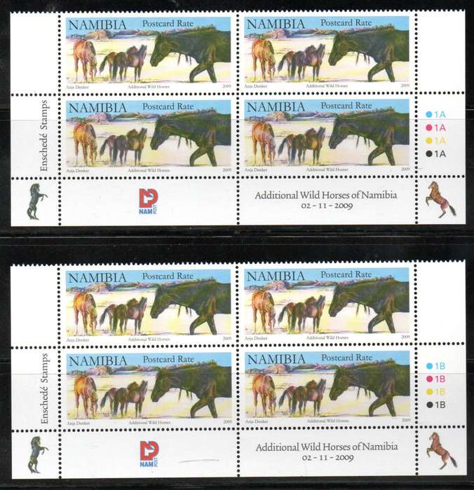 NAMIBIA 2009 WILD HORSES UMM SET OF (X3) CONTROLS BLKS + ADD VALUE 1A+1B CONTROLS. TOTAL CV R840.