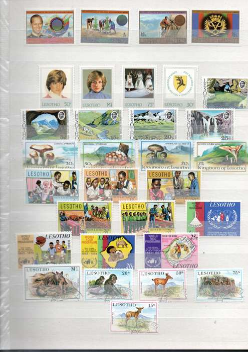 LIGHTHOUSE L4/8 ALBUM 2ND HAND WITH LESOTHO SINGLES, MSHEETS ETC. NB: PLEASE READ BELOW!!