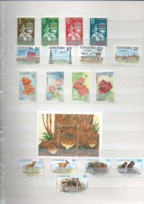 LIGHTHOUSE L4/8 ALBUM 2ND HAND WITH LESOTHO SINGLES, MSHEETS ETC. NB: PLEASE READ BELOW!!