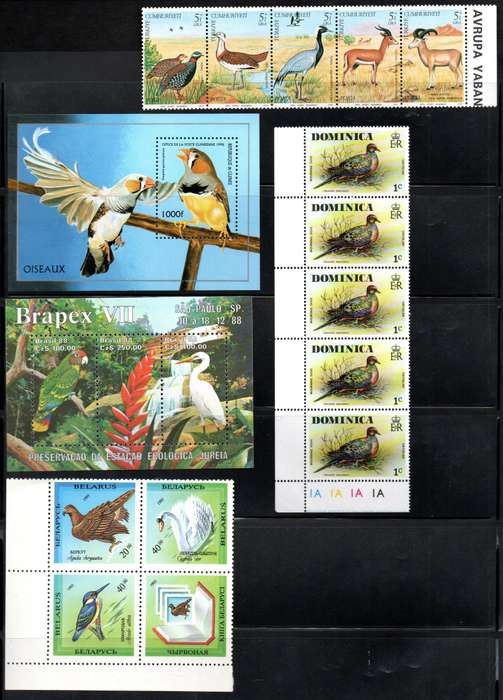 WORLD SELECTION OF BIRDS THEMATIC BLOCK, STRIP, MSHEETS UMM. AS PER SCANS. NICE LOT.