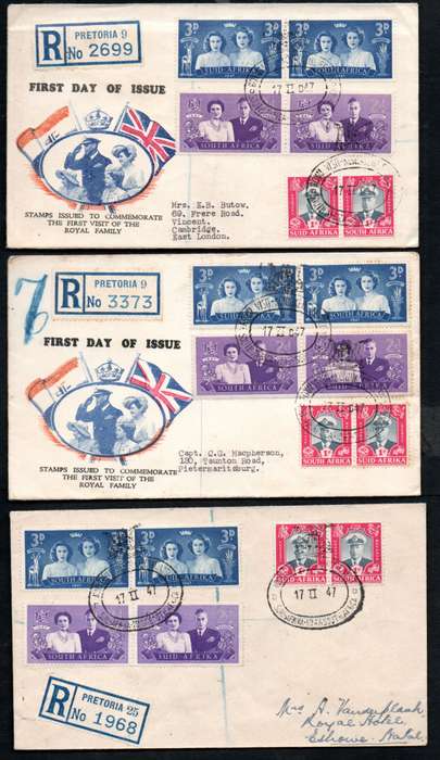 UNION 1947 SELECTION OF (X19) DIFFERENT ROYAL VISIT COVERS. AS PER SCANS. NICE LOT.