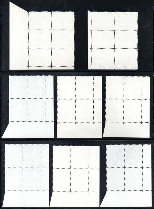 RSA 1ST DEF CLEARANCE OF 50c CONTROL BLKS UMM (ODD WITH MOUNT MARKS IN MARGIN). AS PER SCANS. BIG CV