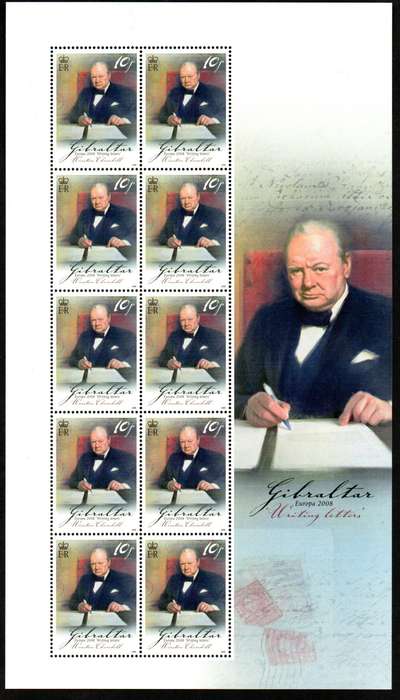 GIBRALTAR 2008 WRITING LETTERS (FAMOUS PEOPLE) SET OF (X4) SHEETS OF (X10). SG1275/8. CV GBP 97.5!