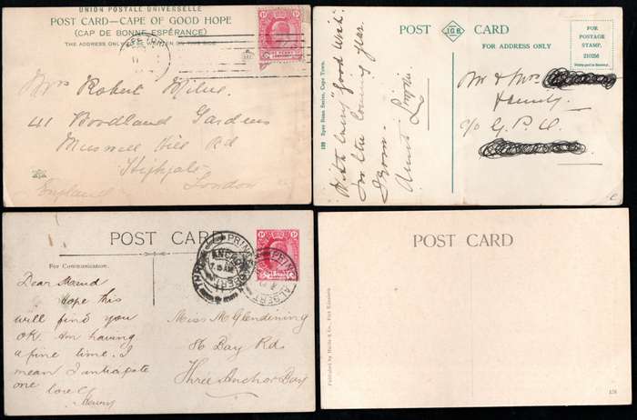 SELECTION (COGH ETC) OF (X5) STANDARD BANK THEMED POSTCARDS. AS PER SCANS. GREAT LOT.