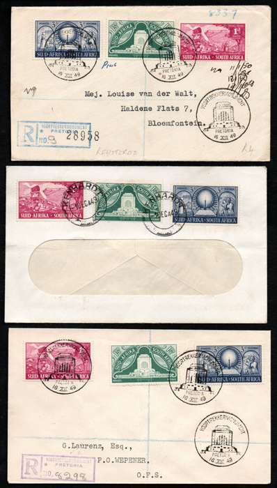 UNION 1949 INAUG OF THE VOORTREKKER MONUMENT SELECTION OF (X22) COVERS. CONDITION ETC AS PER SCANS.