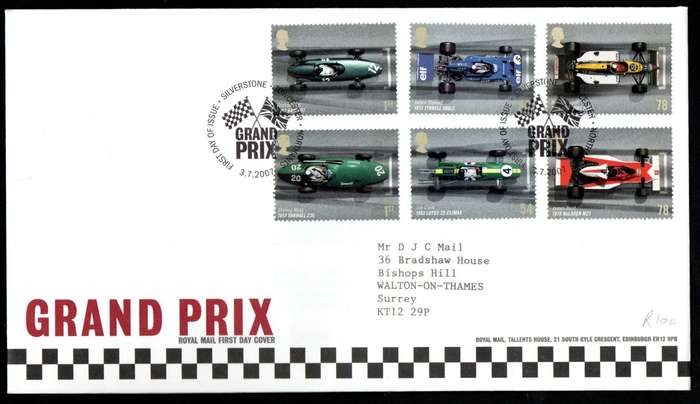 GB 2007 Grand Prix. Racing cars first day cover (Tallents House). As per scans.