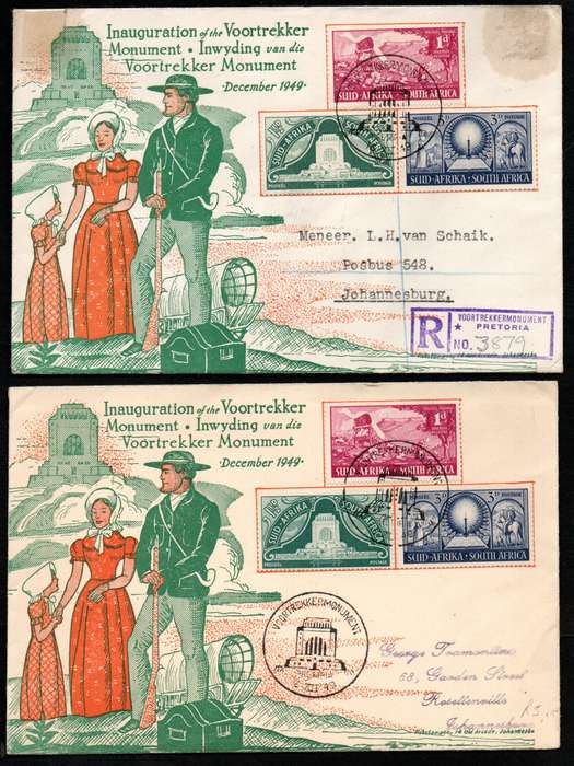 UNION 1949 INAUG OF THE VOORTREKKER MONUMENT SELECTION OF (X20) COVERS. CONDITION ETC AS PER SCANS.