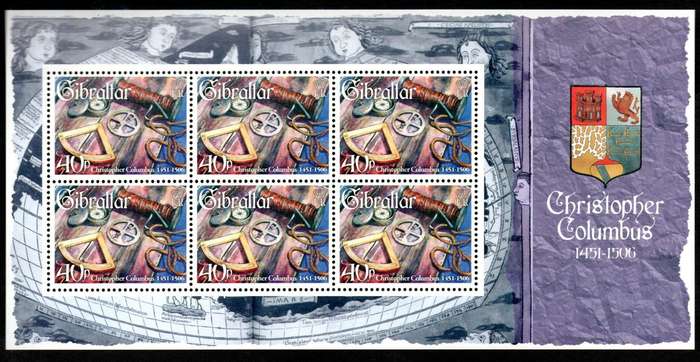 GIBRALTAR 2006 DEATH ANN OF CHRISTOPHER COLUMBUS SET OF (X4) SHEETS OF (X6) UMM. SG1191/4. CV GBP 51