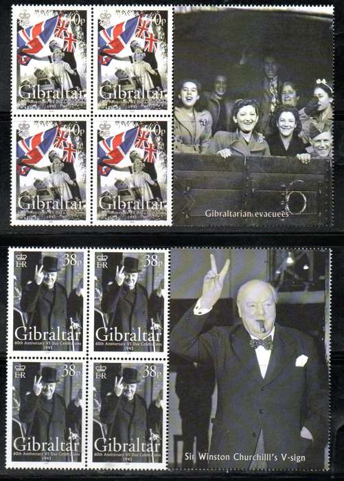 GIBRALTAR 2004 ANN OF D-DAY LANDINGS UMM SET OF (X4) BLKS OF (X4) + MSHEET. SG1088/MS92. CV GBP 35.