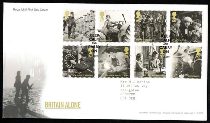 GB 2010 BRITAIN ALONE (X2) FIRST DAY COVERS (TALLENTS HOUSE). AS PER SCANS. CV GBP 13.5.