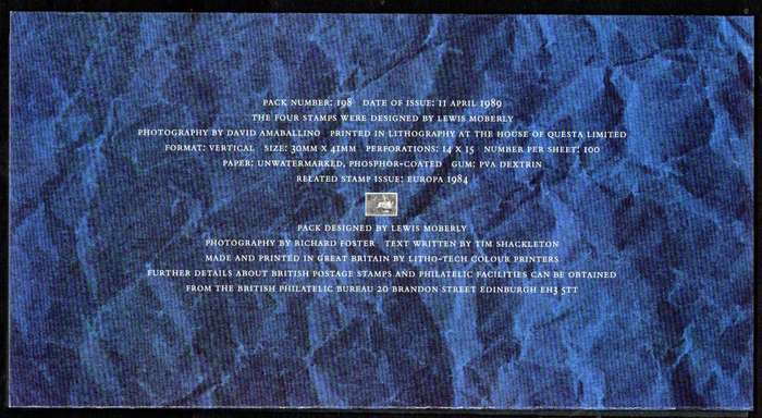 GB 1989 Anniversaries mint presentation pack no 198